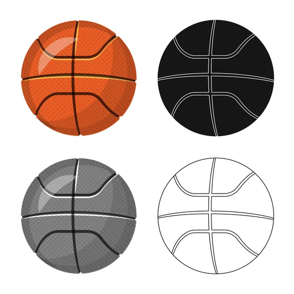 Ilustración vectorial del logo del deporte y la pelota. Conjunto de deporte y el icono del vector deportivo para la acción . — Archivo Imágenes Vectoriales