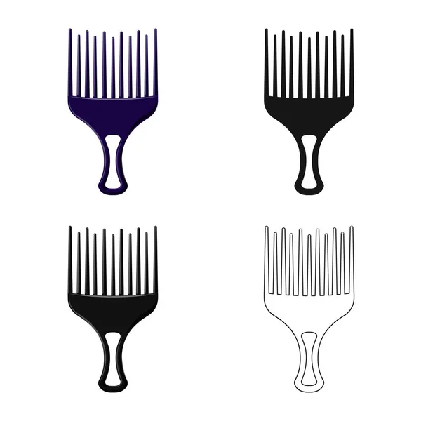 Geïsoleerde object van borstel en haar logo. Set borstel en haarborstel voorraad vectorillustratie. — Stockvector