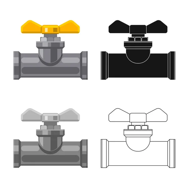 Isoliertes Objekt des Rohr- und Rohrsymbols. Sammlung von Rohr- und Pipelinesymbol für das Web. — Stockvektor