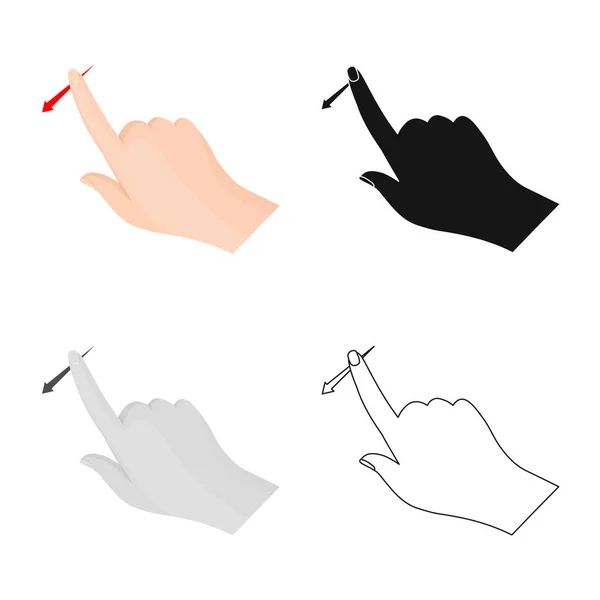 Design vetorial de tela sensível ao toque e símbolo de mão. Conjunto de tela sensível ao toque e ícone de vetor de toque para estoque . —  Vetores de Stock