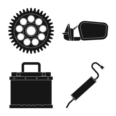 Otomatik ve bölümü logo vektör Illustration. Oto, araba hisse senedi vektör çizim seti.