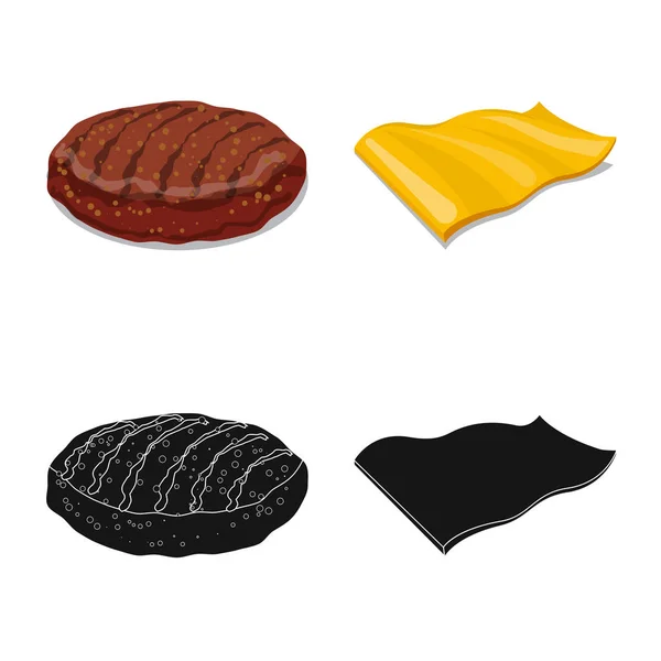 Ilustracja wektorowa logo burger i kanapkami. Kolekcja burger i plasterek symbol giełdowy dla sieci web. — Wektor stockowy