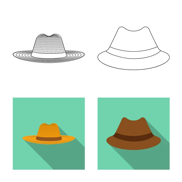 Diseño vectorial de la cabeza y el logotipo de la tapa. Colección de sombreros y accesorios stock vector ilustración . — Archivo Imágenes Vectoriales