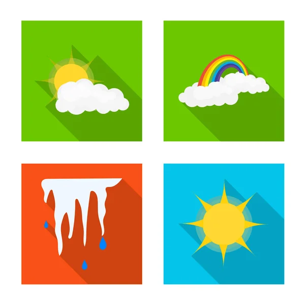 Illustrazione vettoriale del clima e del simbolo climatico. Serie di meteo e nubi stock illustrazione vettoriale . — Vettoriale Stock