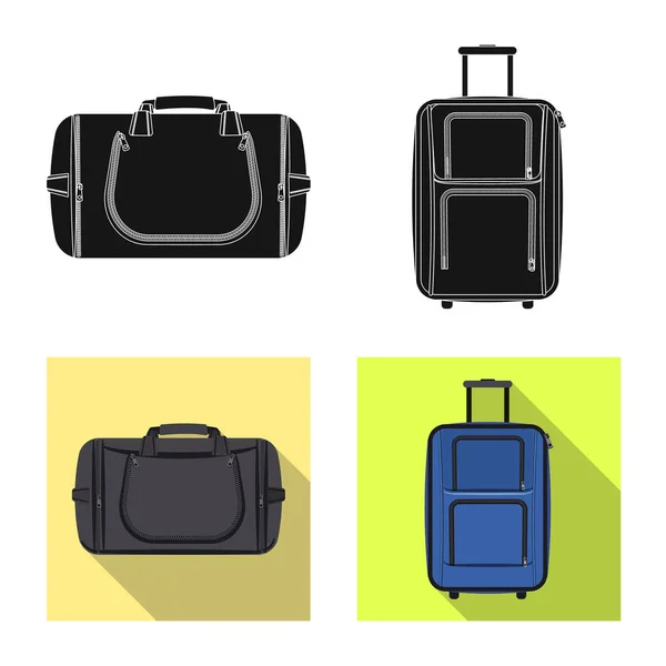 Diseño vectorial de la maleta y la señal de equipaje. Conjunto de maleta y símbolo de viaje para web . — Vector de stock