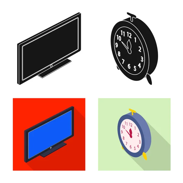 Objeto aislado de dormitorio y logotipo de la habitación. Conjunto de dormitorio y muebles vector icono para la acción . — Vector de stock