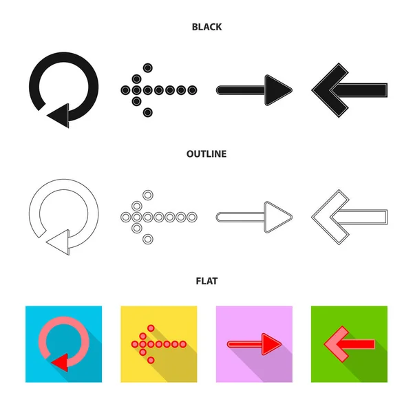 Objet isolé de signe élément et flèche. Ensemble d'illustration vectorielle d'élément et de direction . — Image vectorielle