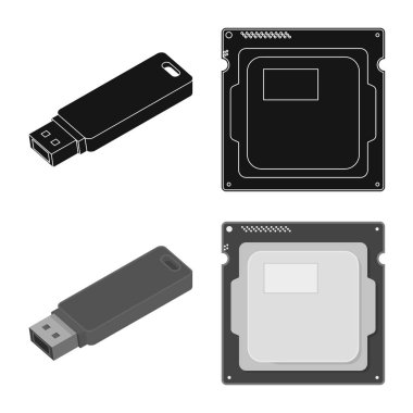 Dizüstü bilgisayar ve aygıt işareti vektör Illustration. Hisse senedi için dizüstü bilgisayar ve sunucu vektör simge topluluğu.