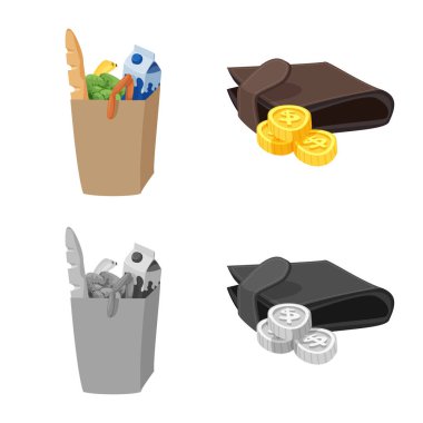 Yiyecek ve içecek simge vektör Illustration. Gıda ve mağaza stok vektör çizim topluluğu.