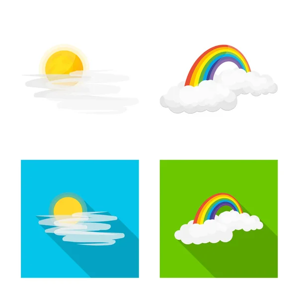 Vektorillustration des Wetters und des Klimasymbols. Sammlung von Wetter- und Wolkenvektorillustrationen. — Stockvektor
