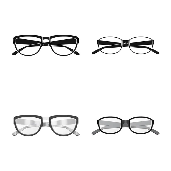 Isolated object of glasses and frame icon. Set of glasses and accessory vector icon for stock. — Stock Vector