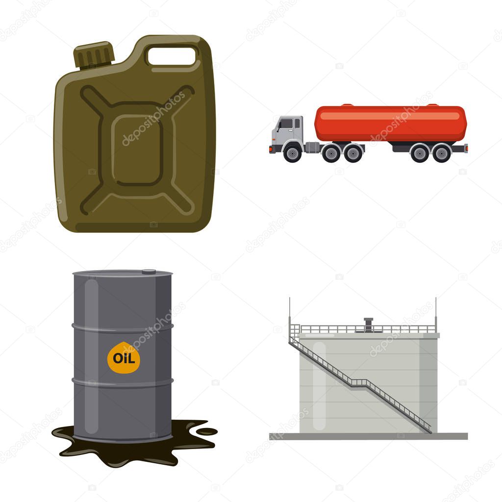 Vector design of oil and gas logo. Collection of oil and petrol vector icon for stock.