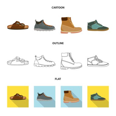 Ayakkabı ve ayakkabı simgesi yalıtılmış nesne. Ayakkabı ayarla ve hisse senedi simgesi web için ayak.