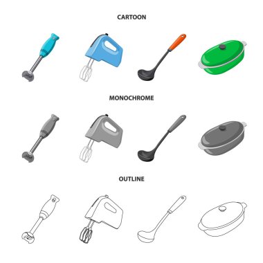 Mutfak ve yemek logosu yalıtılmış nesne. Hisse senedi için mutfak ve cihazı vektör simge topluluğu.