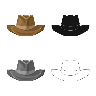 Şapkalar ve kap işareti tasarımını vektör. Şapkalar ve hisse senedi için aksesuar vektör ikon koleksiyonu.