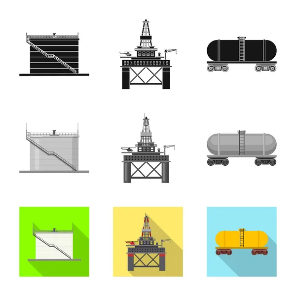 Isolierte Objekt des Öl-und Gas-Symbol. Sammlung von Öl und Benzin Aktiensymbol für das Web. — Stockvektor