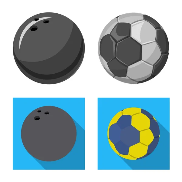 Objeto aislado de deporte y símbolo de pelota. Colección de deporte y símbolo de stock atlético para la web . — Vector de stock