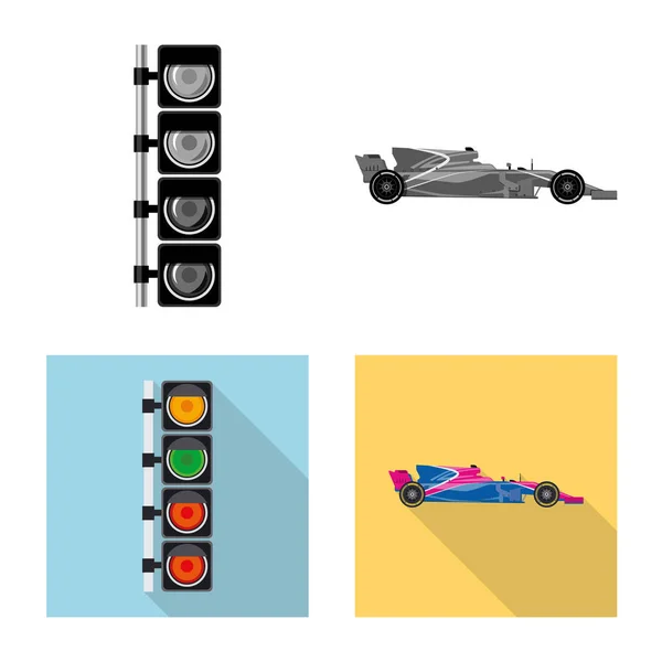 Projeto vetorial do carro e sinal de rali. Coleção de carro e raça estoque vetor ilustração . —  Vetores de Stock