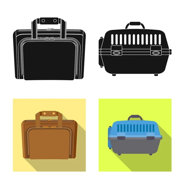 Conception vectorielle de la valise et du panneau de bagages. Collecte de valises et illustration vectorielle du stock de voyage . — Image vectorielle