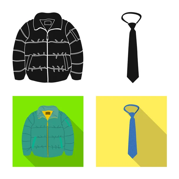 Vectorillustratie van mens en kleding teken. Instellen van de mens en dragen aandelensymbool voor web. — Stockvector