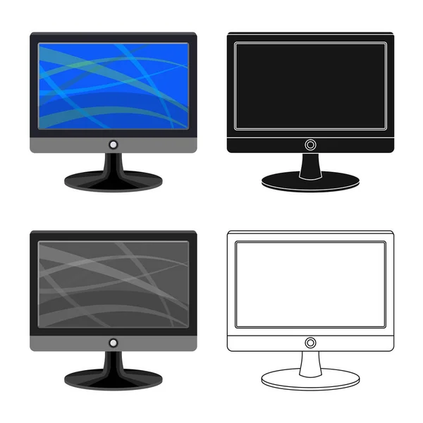 Vector design of laptop and device icon. Set of laptop and server stock vector illustration. — Stock Vector