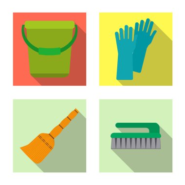 Temizlik ve servis simge vektör tasarımı. Temizlik ve ev hisse senedi simgesi web için kümesi.