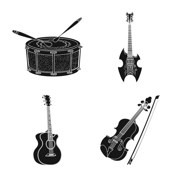 Ilustración vectorial de música y sintonía. Conjunto de música y herramienta de stock símbolo para la web . — Vector de stock