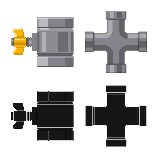 Projeto vetorial do logotipo da tubulação e do tubo. Conjunto de ícone de vetor de tubulação e tubulação para estoque . —  Vetores de Stock