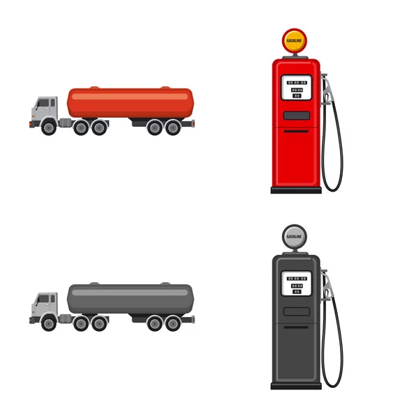 Vectorillustratie van olie en gas pictogram. Set van olie en benzine vector pictogram voor voorraad. — Stockvector