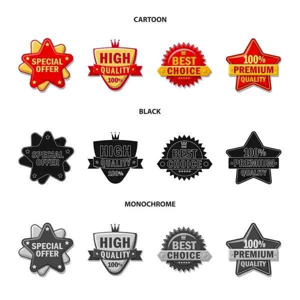 Isolated object of emblem and badge sign. Set of emblem and sticker stock vector illustration. — Stock Vector