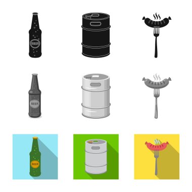 Bar ve pub simge vektör Illustration. Pub ve hisse senedi için iç vektör ikon koleksiyonu.