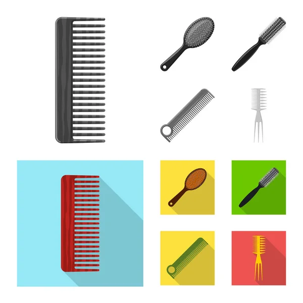 Isoliertes Objekt aus Pinsel und Haarlogo. Set von Pinsel und Haarbürste Vektor Illustration. — Stockvektor