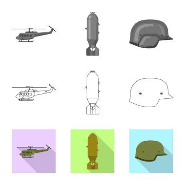 Silah ve silah işareti tasarımını vektör. Hisse senedi için silah ve ordu vektör simge kümesi.