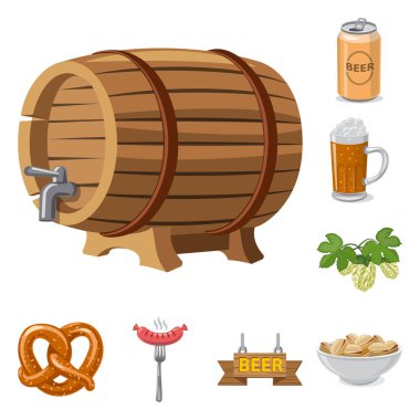 Bar ve pub logo yalıtılmış nesne. Pub ve hisse senedi için iç vektör ikon koleksiyonu.