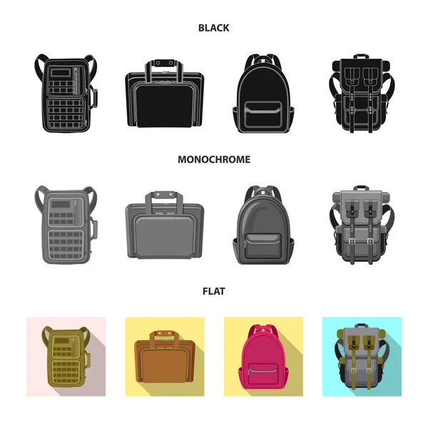 Conception vectorielle de la valise et de l'icône des bagages. Jeu de valises et illustration vectorielle de stock de voyage . — Image vectorielle
