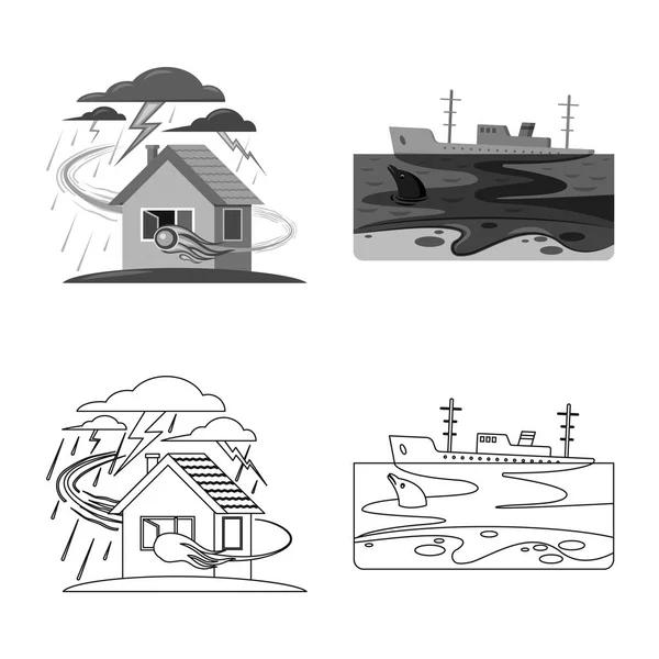 Ilustracja wektorowa ikony naturalne i katastrofy. Kolekcja naturalnych i ryzyko wektor ikona na magazynie. — Wektor stockowy