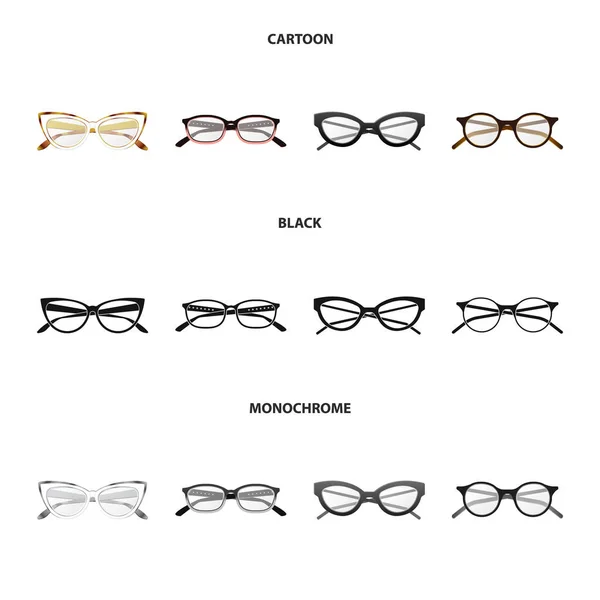 Illustration vectorielle de lunettes et de monture. Collection de lunettes et accessoires illustration vectorielle de stock . — Image vectorielle