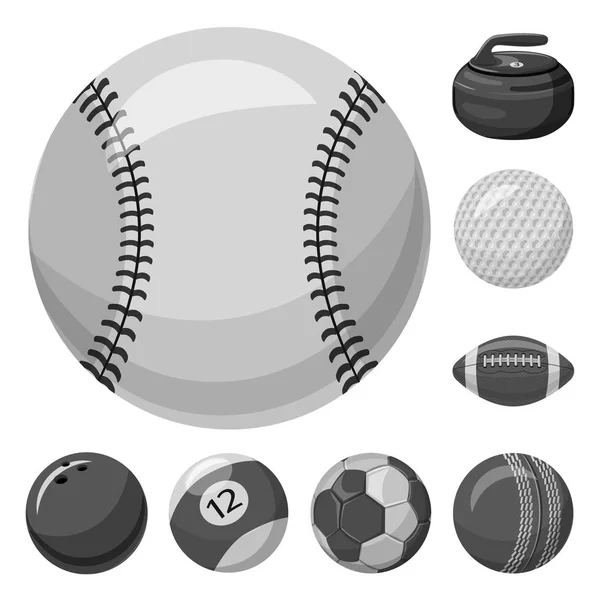 Geïsoleerde object van sport en bal pictogram. Verzameling van sport en atletische voorraad vectorillustratie. — Stockvector