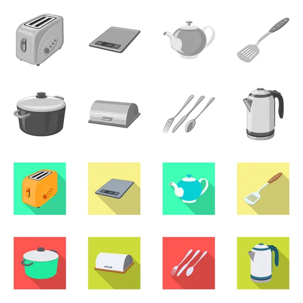 Isolé objet de cuisine et cuisinier signe. Collection d'icônes vectorielles cuisine et électroménager pour stock . — Image vectorielle
