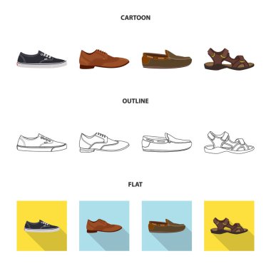 Ayakkabı ve ayakkabı logo vektör tasarımı. Ayakkabı ayarla ve hisse senedi simgesi web için ayak.