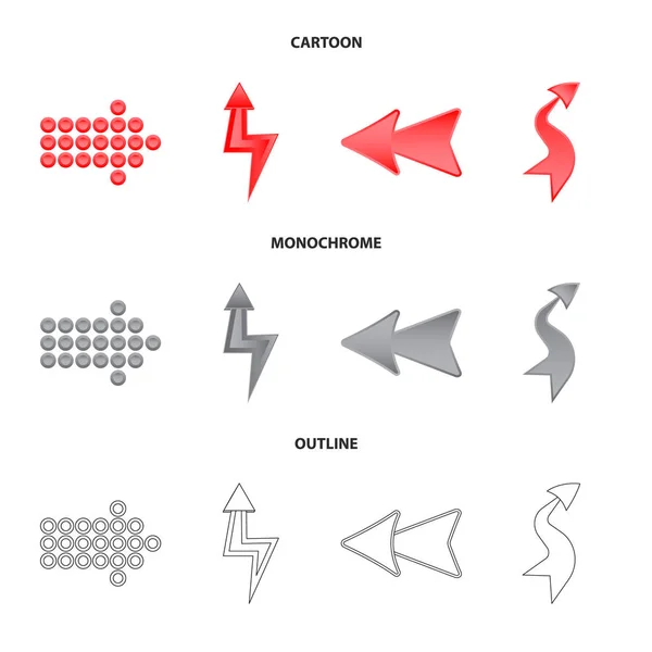 Objeto isolado de elemento e logotipo de seta. Coleta de elemento e símbolo de estoque de direção para web . —  Vetores de Stock