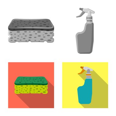 Temizlik ve servis logo vektör Illustration. Hisse senedi için temizlik ve ev vektör simge kümesi.