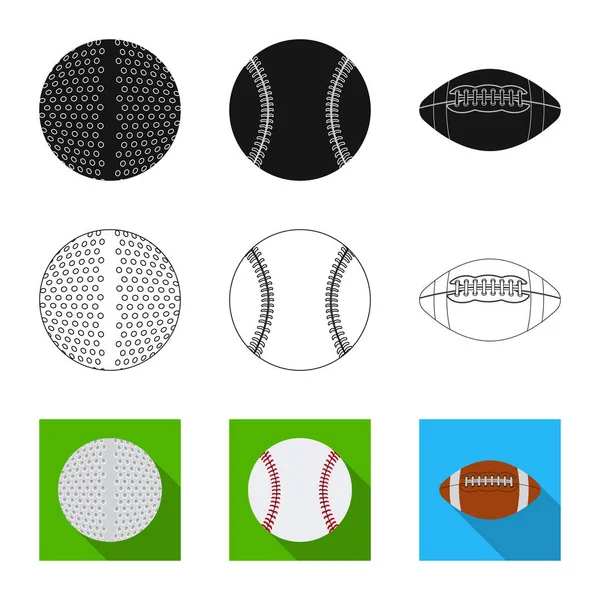 Objeto aislado de deporte y signo de pelota. Colección de deporte y el icono del vector deportivo para la acción . — Vector de stock