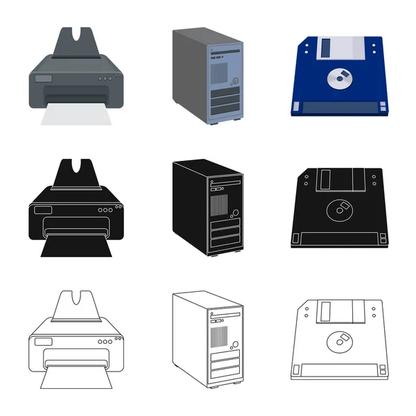 Изолированный объект ноутбука и символа устройства. Коллекция иконки переноса ноутбука и сервера для склада . — стоковый вектор