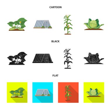 Sera ve bitki işareti tasarımını vektör. Sera ve Bahçe hisse senedi vektör çizim.