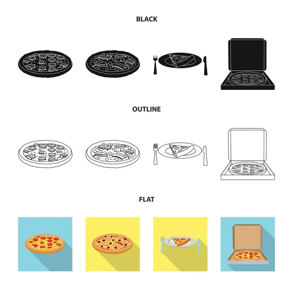 Ilustración vectorial del icono de la pizza y la comida. Colección de pizza y ícono de vectores italia para stock . — Vector de stock