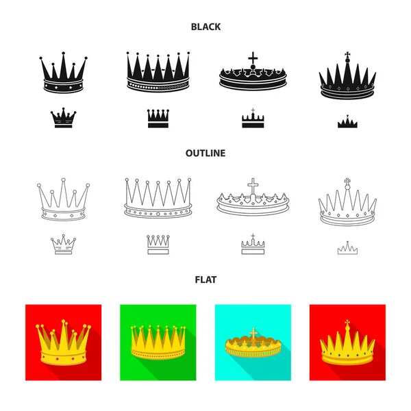Vector ontwerp van middeleeuwse en adel ondertekenen. Set van middeleeuwse en monarchie vector pictogram voor voorraad. — Stockvector