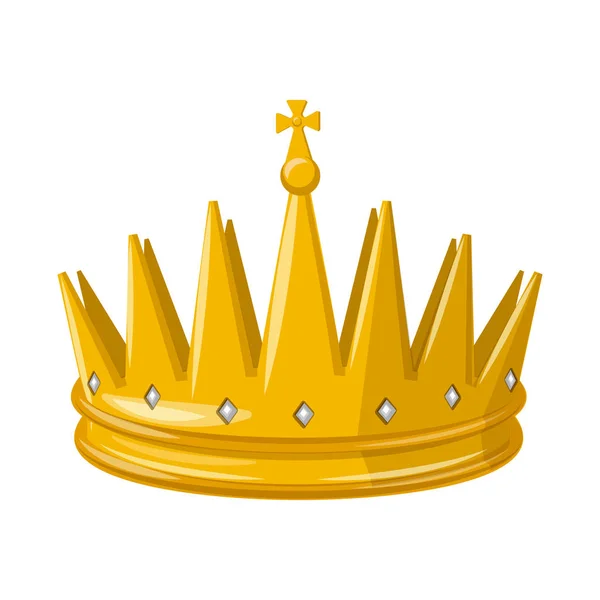 Izolovaný objekt monarchie a zlaté znamení. Monarchie a heraldický vektorové ikony pro stock. — Stockový vektor