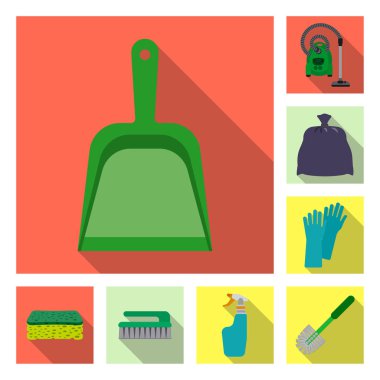 Temizlik ve servis logo vektör Illustration. Temizlik ve ev hisse senedi vektör çizim seti.