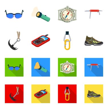 Dağcılık ve tepe simge vektör tasarımı. Kamp ve dağcılık topluluğu hisse senedi için vektör simgesi.